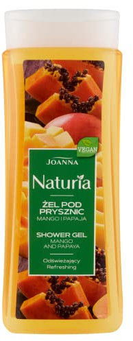 JOANNA Naturia Gel doccia Estratto di mango e papaya – Pelle accuratamente pulita e rinfrescata – Doccia da donna – Gel doccia per donna – Profumo piacevole – 300 ml