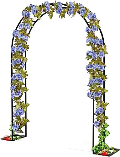 MISKYN Arche De Jardin en Fer Forgé Largeur du Passage120cm 140Cm 180Cm 240Cm 300Cm 350Cm Arceau À Rosiers Tonnelle pour Mariage Vigne Support De Plantes,Vert,W1.2M*H2.2M