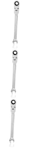 OSALADI Juego De 3 Llaves Inglesas De 8 Mm Con Trinquete Flexible De 140 Mm Acero Al Vanadio Plateado