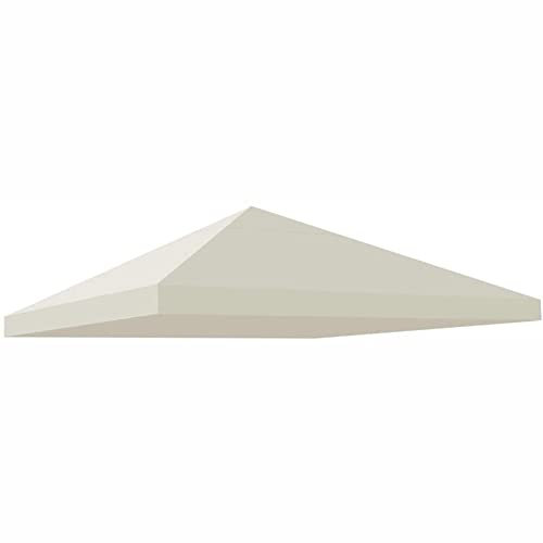 frides Toit De Rechange pour Tonnelle 3 X 3 M, Toile De Rechange pour Pavillon Tonnelle Tente Toit De Remplacement Gazebo De Jardin Tissu Polyester Haute Densité 200 G/m² Anti-UV (Couleur : Beige)