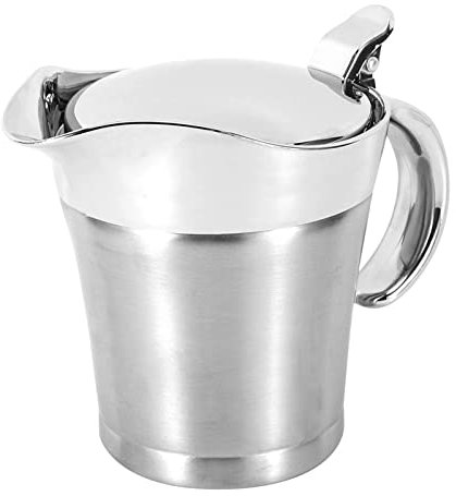 Stainless Steel Gravy Boat Double Walled Sauce Jug with Lid Perfect for Family Meals