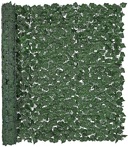 VEVOR Valla de Privacidad de Hiedra, 1500 x 2490 mm, Pantalla de Pared Verde Artificial, Valla de Hiedra Verde con Junta Reforzada, Setos Sintéticos Decoración de Hojas de Vid para Jardín Exterior