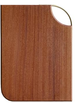 xjwoodsmart Planche à découper en bois pour cuisine avec poignée en laiton, planches à découper réversibles en bois, taille moyenne