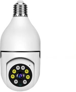 Caméra de sécurité cellulaire 5MP E27 ampoule caméra Surveillance vidéo intérieure lampe de sécurité à domicile caméra IP infrarouge Vision nocturne réseau sans fil Webcam Résolution HD(5MP Camera)