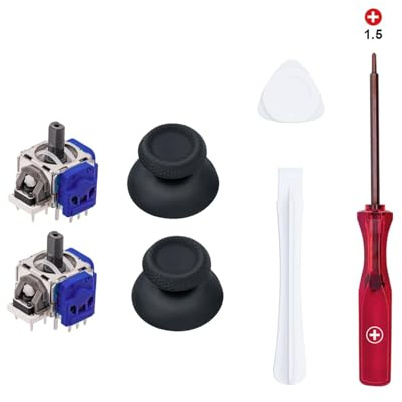 Wigearss Joysticks de Réparation Hall Effect Analogiques pour Manette PS5, Accessoires de Remplacement avec Outil d'Ouverture Compatible avec Manette PS5