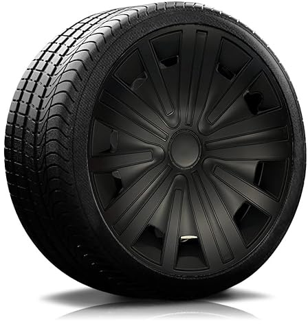 RADKAPPEN-Koenig Radkappen 15 Zoll 15 Schwarz (RKK17 Black Line) - 4er Set Universal Radzierblenden/Felgenabdeckungen für Auto & PKW