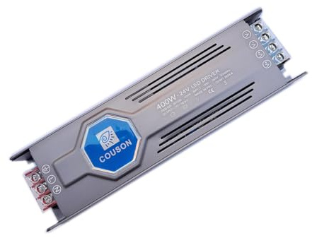 COUSON T400-24 Transformador Led 220V a 24V 400W 16.7A, Adaptador De Interruptor Dc LED De AC 170-265V, Transformador De Tensión Constante, Fuente De Alimentación De Baja Tensión