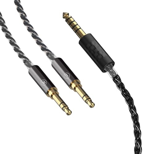 Linkidea Cavo 6N OCC da 4,4 mm a doppio 3,5 mm per HIFIMAN Sundara | Adatto per Ananda, Arya, HE400SE, HE4XX, HE-400i, Denon AH-D7200, giacca flessibile in TPE da 1,5 m, nessuna funzione