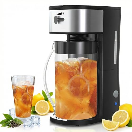 SUNVIVIPRO 3-in-1 Coffee and Tea Machine Brewing System with 2.5 Quart Pitcher, Iced Tea Maker and Iced Coffee Maker, Strength Selector, Perfect For Tea, Coffee, Lattes, Lemonade