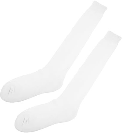 OHPHCALL 1paar Kniehohe Socken Für Herren Atmungsaktive Rutschfeste Sportsocken Mit Hoher Elastizität Für Fußball Und Fencing-wettkämpfe Weiß Komfortabler Sitz Und Knieschutz