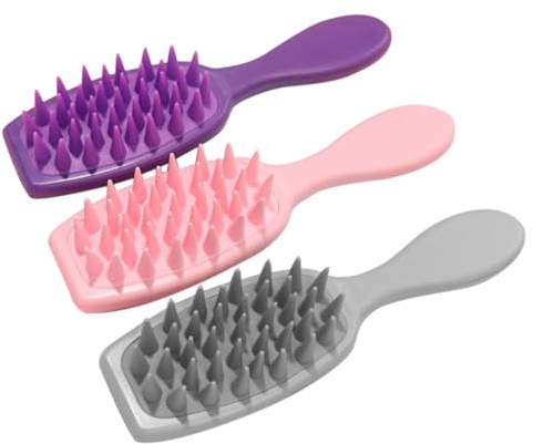 Ipetboom Spazzola per Cuoio Capelluto 3 Pezzi, Massaggio Delicato e Pulizia Profonda, Leggera in Abs e Silicone per Tutta la Famiglia