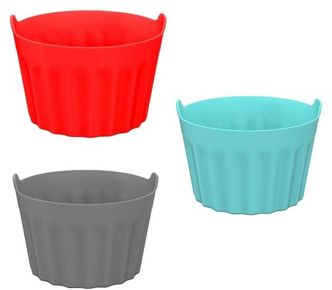 3 moldes de silicona para freidora de aire, accesorios de aire, moldes para freidora de aire reutilizable Airfryer accesorio para alfombra de pastel de café de huevos cocidos (B)