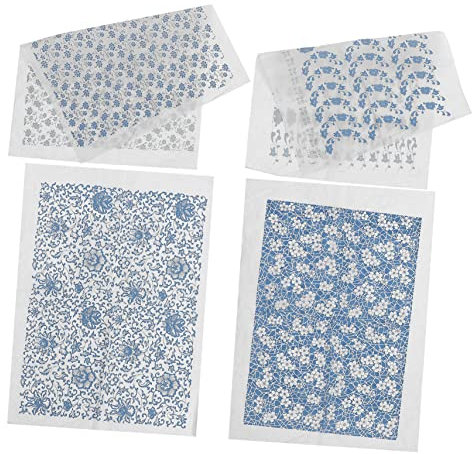 GALPADA 4blätter Keramische Unterglasur-transferpapierblätter Für Töpferarbeiten Zart Geschnittene Dekorfolien Für Keramikbemalung Robustes Schmuckpapier Für DIY-keramikgestaltung Und Tons