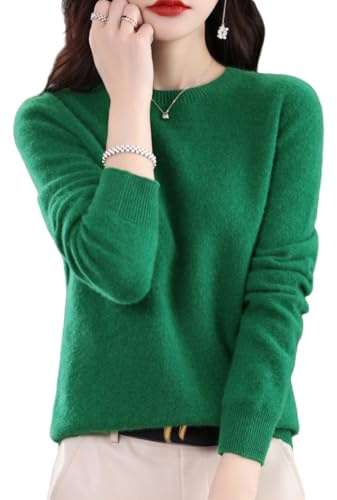 Suéter De Cachemira para Mujer, Jersey De Punto De Lana Merino De Otoño, Talla Grande, Elegante, Cuello Alto, Manga Larga, Suave Y Cálido, Jersey De Lana De Invierno, Verde Esmeralda XS