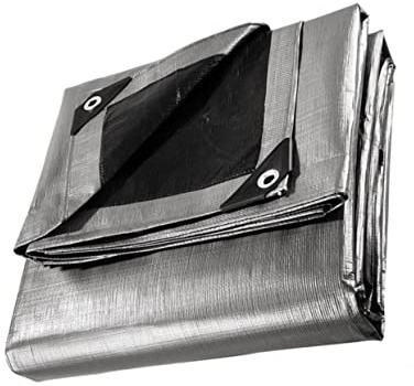 Silver Pe Waterproof Tarpaulin 1.8x2.4m Thickened Rainproof Tarp