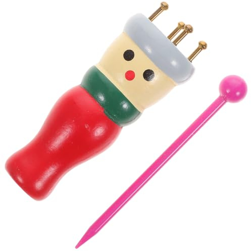 WRITWAA Wooden Knitting Doll Knitter with Needle 3.54In | Wool Yarn Braiding Maker for Handwork Projects Educational Kit Beginners