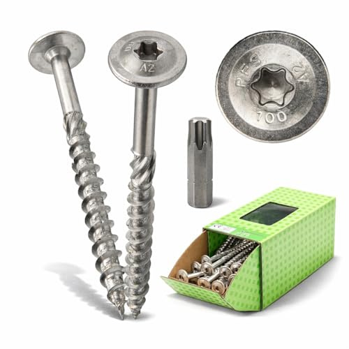 PGB Tellerkopfschrauben A2 Edelstahl + BIT 6 x 40 bis 160 mm - verschiedene Größen erhältlich (100, 6 x 50 mm)