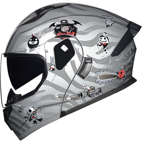 Klapphelm mit Doppelvisier Modularer Motorradhelm Helm ECEDOT Zertifiziert Klapphelm Motorrad Integralhelme Für Erwachsene Männer und Frauen Rennen Motocrosshelme Sturzhelm B,L=59~60CM