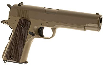 Cyma Softair - Pistole M1911 Airsoft cm.123 AEP TAN < 0,5 J. - Inkl. Akku & Ladegerät