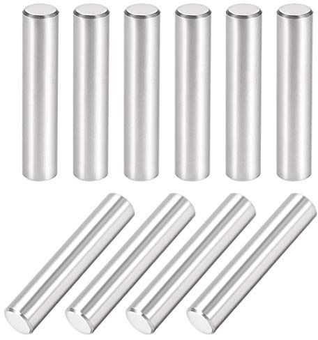 uxcell 10Pcs 8mm X 40mm Dowel Pin 304 Stainless Steel Cylindrical Shelf Support Pin Fasten Elements Silver Tone