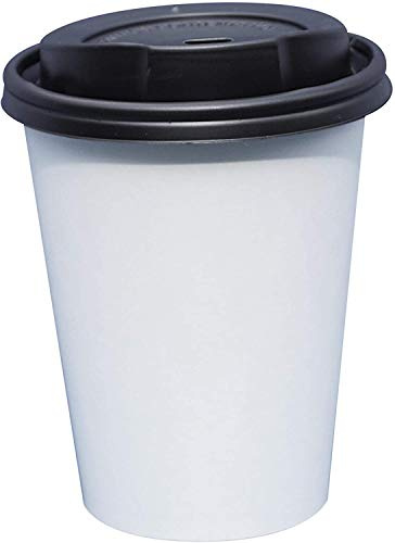 Gastro-Bedarf-Gutheil 100 Kaffeebecher Pappbecher weiss Becher Coffee to go 0,2 mit Deckel Ideal für Coffee Latte Machiato Cappuccino Chocolate Tea Cream