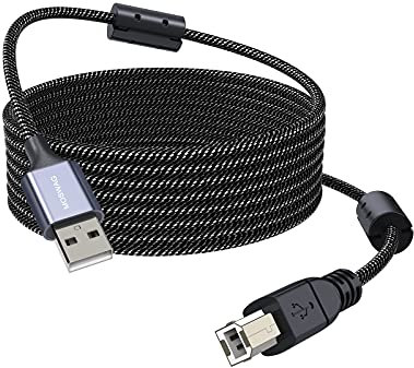 MOSWAG USB Druckerkabel Typ A auf Typ B - 32.8ft/10m High Speed Kabel für HP, Canon, Dell, Epson, Lexmark, Xerox, Brother, Samsung und Mehr