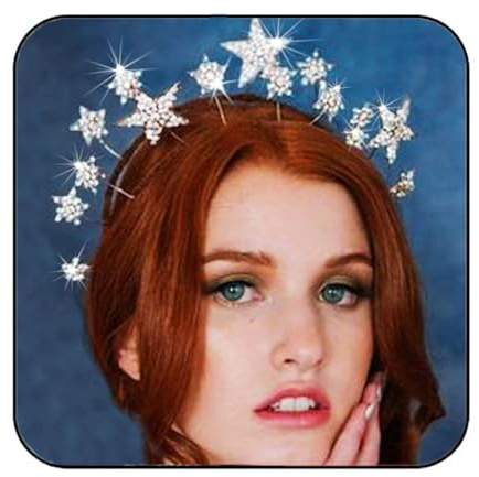 Generse Stern Stirnband Strass Haarband Geburtstag Party Kostüm Haarreifen Glitzer Haarschmuck für Frauen und Mädchen