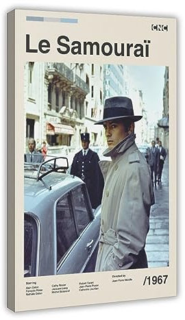 Le Samourai Vintage Minimalistisches Filmposter Leinwand Poster Schlafzimmer Dekor Sport Landschaft Büro Zimmer Dekor Geschenk Rahmenstil 50 x 75 cm