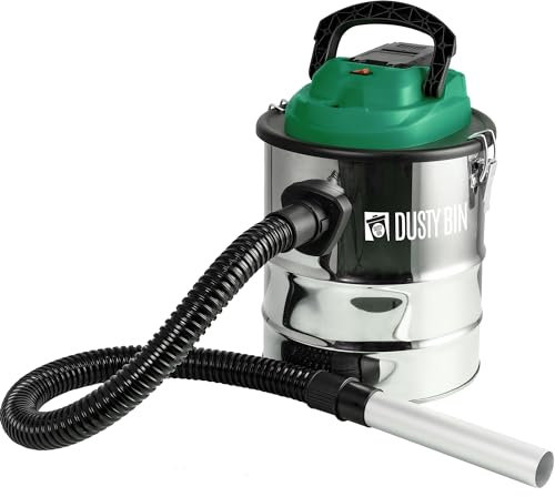 Dusty Bin DB19R Ash Vacuum Cleaner - Cordless Hot Ash Vac for Fireplace, Outdoor BBQ Cleaner, Stove, Workshop, Log Burner or Chimney - HEPA Dual Filtration System, 15L Capacity Cylinder