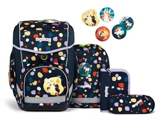 ergobag Schulranzen-Set cubo Set Bärnsteinhöhle - Dunkelblau