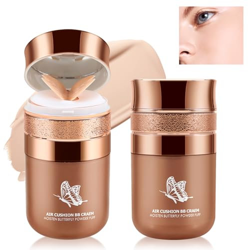 Boobeen Air Cushion BB Cream, leichte feuchtigkeitsspendende Foundation Face Makeup, Natural Matte Concealer Conceal & Brighten Nude Base Primer Cream Long Lasting