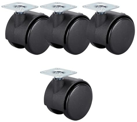 CuKYi 4 Stück Lenkrollen mit Schrauben, Möbelrollen mit Bremsen 30 mm, 40 mm, 50 mm, Lenkrollen ohne Bremsen, Transportrollen, Ersatzrollen for Möbel(Color:4 nobrakes,Size:30mm(1.18in))