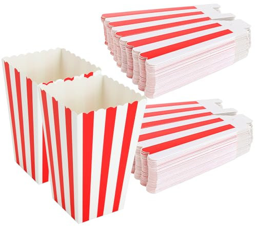 ASelected 50PCS Popcorn Boxes 2x2.7x4.5 Inch Paper Popcorn Bags Small Popcorn Favor Boxes for Party Movie Night Sweets Kids Gifts Birthday Cardboard Candy Container