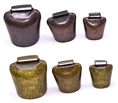 ORFOFE 2stücke Kleine Dicke Nutzier-bronzeglocken Lautes Glockenspiel Robuste Eisen-hängedekoration Für Schafe Pferde Kühe Wetterfeste Bauernhof-zubehör Für Anti-verlust Diy-hängeset
