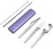 Chilly's Cutlery - Stainless Steel Utensils with Aluminium Travel Case - Knife, Fork, Spoon, & Straw - Lavender