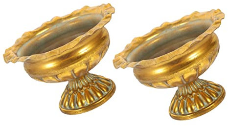 VOSAREA 2pcs Vintage Style Urn Planter Metal Roman Flower Pot for Decor for Weddings and Special Occasions