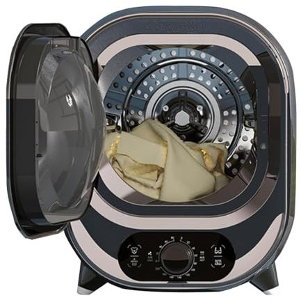 LBMED Sèche-Linge À Condensateur Portable,capacité De 0,8kg,Machine À Laver Électrique Compacte avec Seau Intérieurdouble Couche,Double Contrôle Température Et Faible Bruit,séchage Rapide À 360°