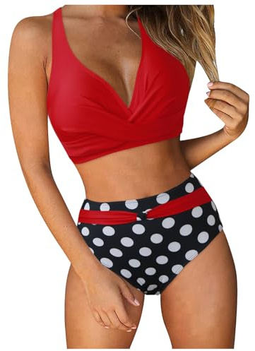 Bikinis Mujer 2025 Brasileña con Relleno Verano Ajustable Elegante Bañador Halter Bañador De Baño Deportivo Cuello En V Push Up Bikini De Dos Piezas Original Surf Bañadores