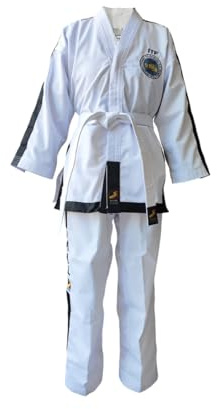 Taekwondo Gi Uniforme Set Taekwondo ITF Standard Uniform TKD Traje con cinturón 180 cm, 4-6Dan, Suitable for 180cm height