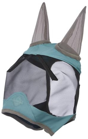 LeMieux Visor-Tek Half Fly Mask - 70% UV Protective Mesh - Breathable - Lagoon - XLarge