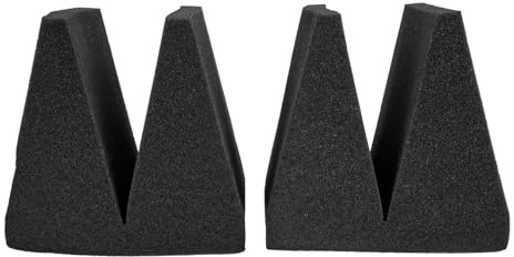 Kisangel 2 Stück Schalldämpfende Akustikschaumstoffplatten aus Schwarzem Schwamm mit Pyramidenform zur Schallschutzpolsterung für Decken und Heimstudios
