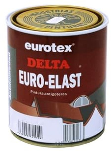 Pintura Impermeabilizante Tejado y Terrazas Transitables - Pintura Antihumedad Interior y Exterior - Delta Euroelast (Rojo Teja, 750 ml)
