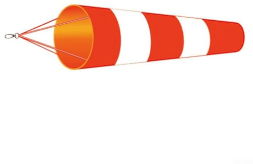 Windsack zur Windmessung, 150 cm, strapazierfähiges Ripstop-Polyester für den Außenbereich (rot+weiß)