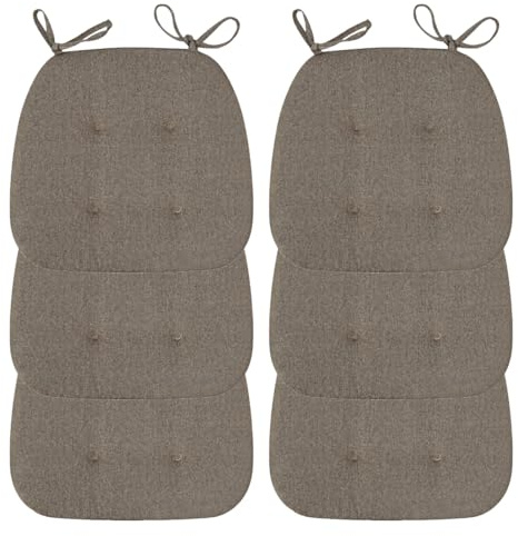 Mozzeilee Set di 2/4/6/8 cuscini per sedia, per sala da pranzo, giardino, cucina, con cinghie antiscivolo, per ufficio, patio, balcone, cortile, sgabelli in rattan (caffè, 6 pezzi)