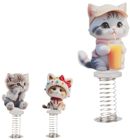 runpeak Auto Wackelfigur - Armaturenbrett Deko Auto Deko Katze, Auto Zubehör Lustig, Perfekt für Tierliebhaber, Wackelkopf Figur Katze für Auto Innenraum Dekoration, Sculpture