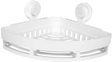 Healifty Estante de Pared Triangular Blanco de Plástico para Baño | Estante de Baño sin Taladro, Decoración Montada en Pared, para Vaso de Enjuague y Peine