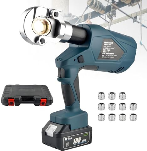 EpyGnom Pinze a Crimpare Idrauliche Elettriche Ricaricabile Pressatrice a Batteria con Matrici Pinze per Crimpare Idrauliche Elettriche Crimpatrice per Cavi da 16-300mm²/16-400 mm² EZ300
