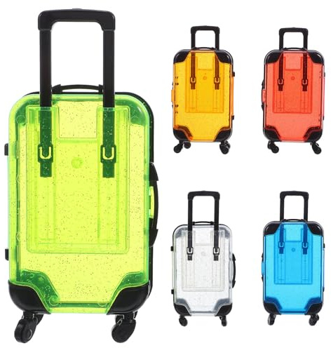 Gatuida 5-teiliger Mini-Reisekoffer: Behälter für Partygeschenke und Leckereien – Spielgepäck für Kinder – Kinderkoffer mit Rädern – Mini-Spielzeugkoffer für Kleinkinder 6,6 x 3,3 x 2 Zoll
