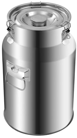 Botte in acciaio inox da 18 l, contenitore per latte e latte, in acciaio inox, per alimenti, con coperchio, per il trasporto del latte, per il trasporto termico, per latte, vino
