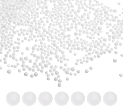 DIYEAH Mini White Foam Balls for Crafts 0.10In Polystyrene Beads for DIY Christmas Projects Lightweight Decorative Balls for Kids and Adults Crafting 3.63Oz Pack
